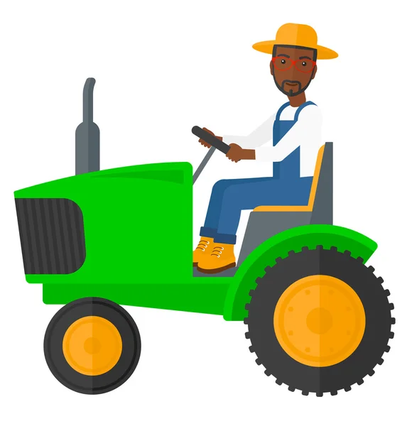 Landwirt fährt Traktor. — Stockvektor