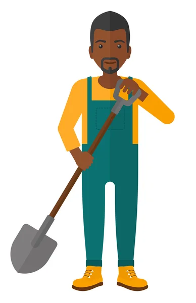 Фермер с лопатой . — стоковый вектор