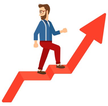 Ayaklanma grafik üzerinde duran adam.