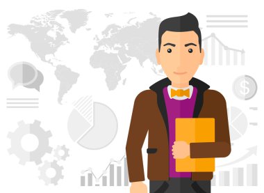 neşeli başarılı iş adamı.