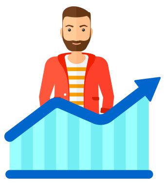 Grafik büyüyen ile adam.
