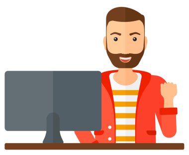 Cheerful successful man.