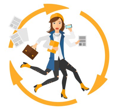 Kadın Multitasking ile başa çıkma.
