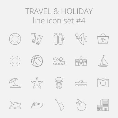 Seyahat ve tatil Icon set.