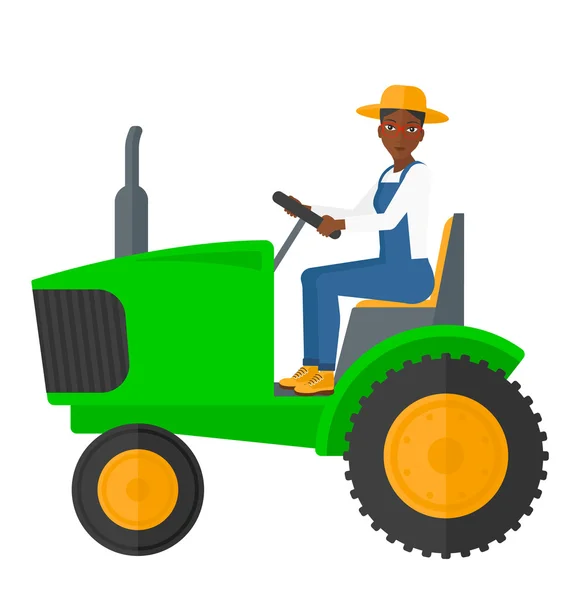 Landwirt fährt Traktor. — Stockvektor