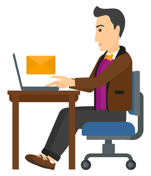 Man receiving email. — Stockvector