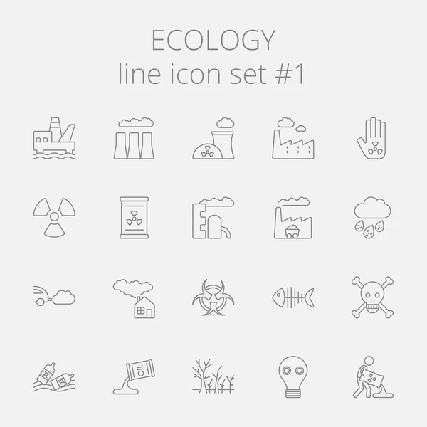 Ecologie icoon set. — Stockvector