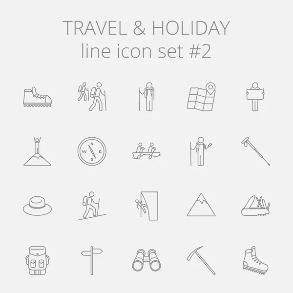 Reise und Urlaub Icon Set. — Stockvektor