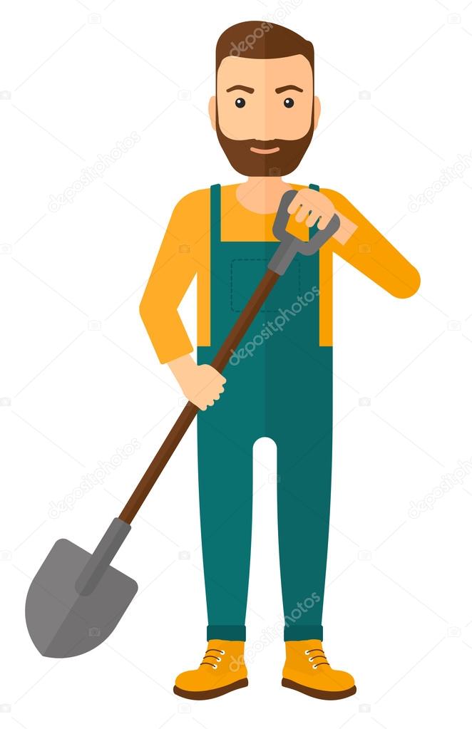 Farmer with spade.
