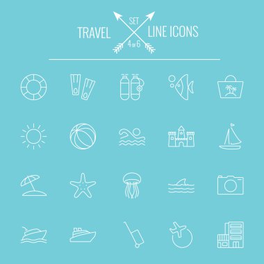 Seyahat ve tatil Icon set.