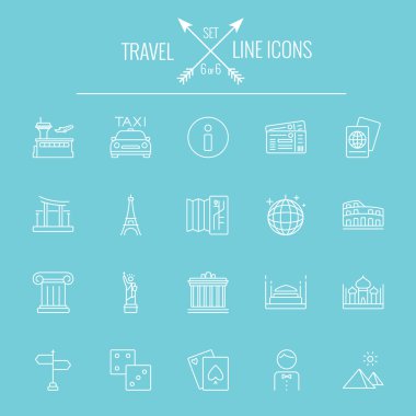 Seyahat ve tatil Icon set.