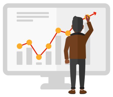 İşadamı rapor sunma.