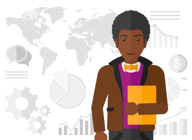 neşeli başarılı iş adamı.