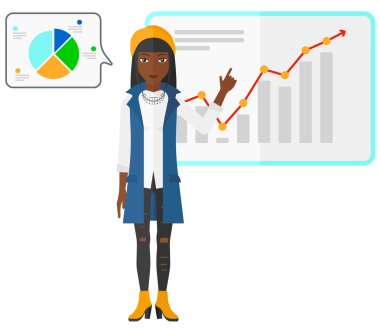 Business woman presenting report.