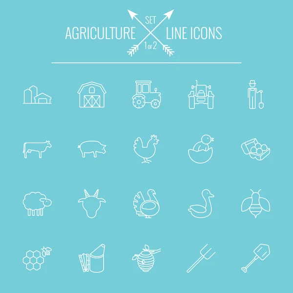 Conjunto de icono Agricultura. — Archivo Imágenes Vectoriales