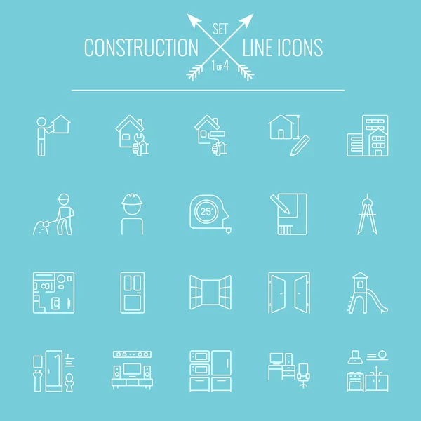 Set di icone di costruzione . — Vettoriale Stock