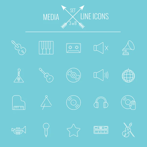 Medya Icon set. — Stok Vektör