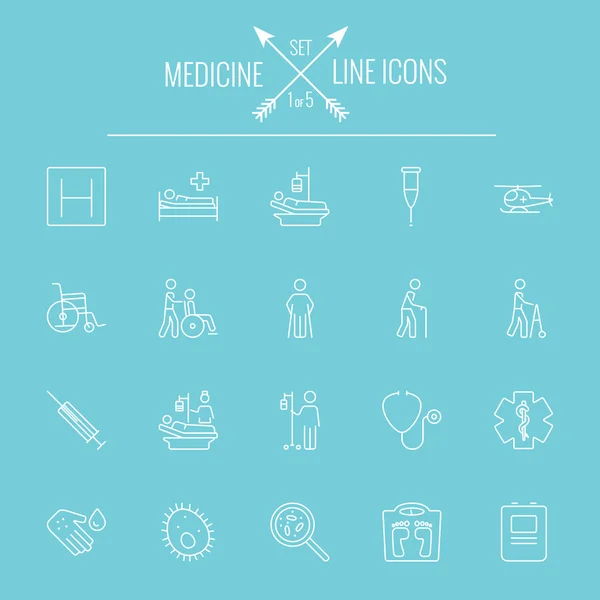Набор значков медицины . — стоковый вектор