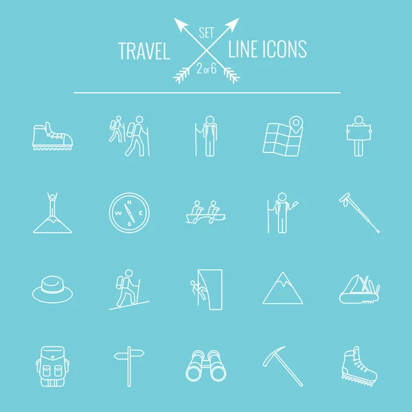 Reise und Urlaub Icon Set. — Stockvektor