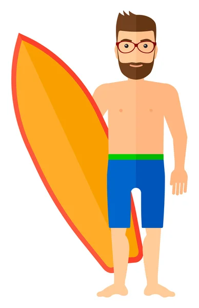 Surfista che tiene la tavola da surf . — Vettoriale Stock