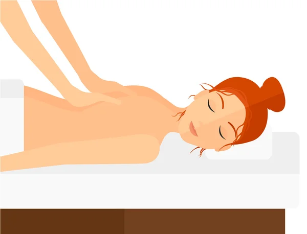 Femme recevant un massage . — Image vectorielle