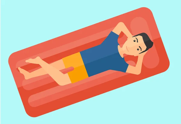 Homem relaxante na piscina . —  Vetores de Stock