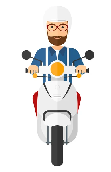 Homem equitação Scooter . —  Vetores de Stock