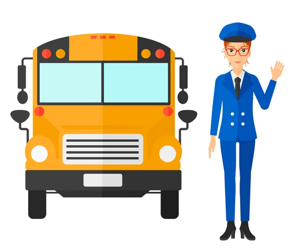 Řidič školního autobusu. — Stockový vektor