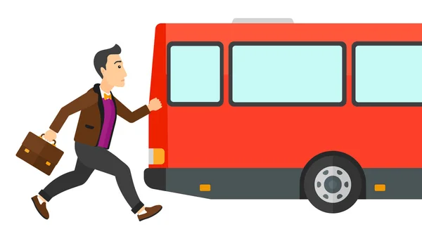 Man missing bus. — Stock Vector