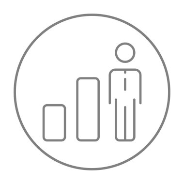 Businessman and graph line icon.