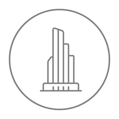 Skyscraper office building line icon.