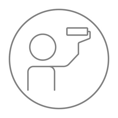 Adam silindir satırı simgesi ile boyama.