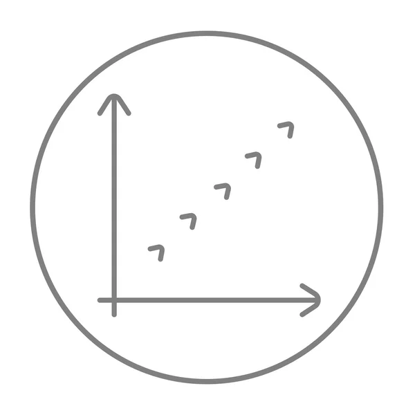 Gráfico de crescimento ícone de linha . — Vetor de Stock