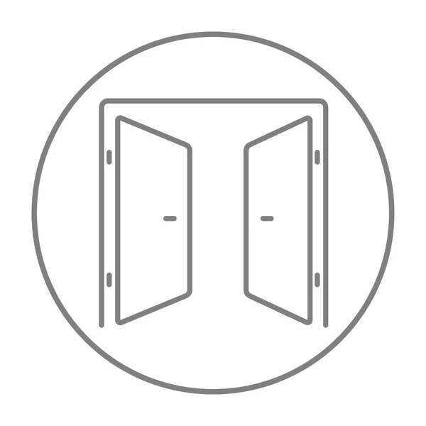 Open doors line icon. — 스톡 벡터