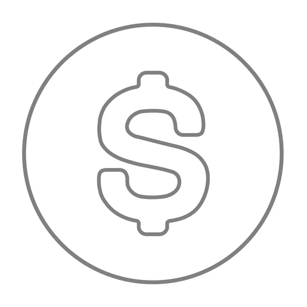 Dollar symboolpictogram lijn. — Stockvector