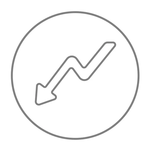 Arrow downward line icon. — Stockový vektor