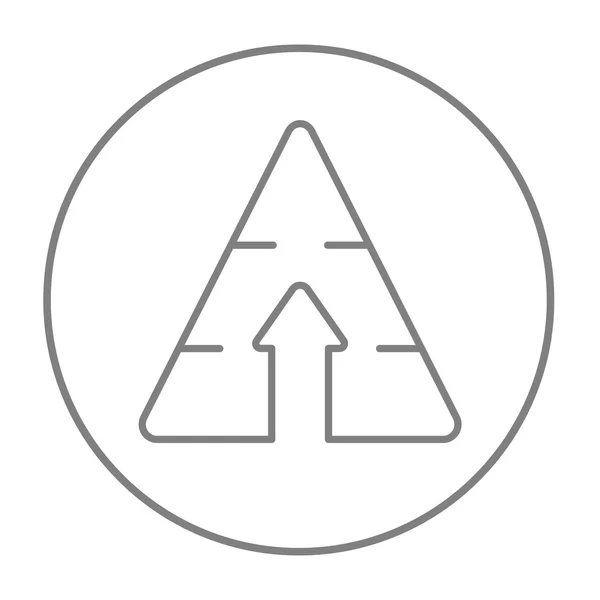 Pyramid with arrow up line icon. — Stockový vektor