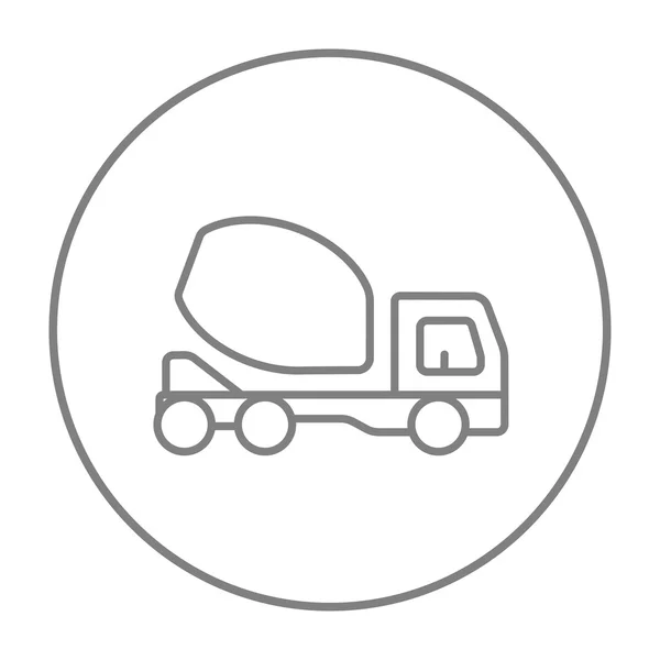 Hormigonera camión línea icono. — Vector de stock
