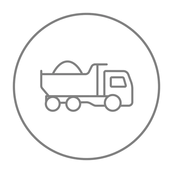 Dump truck lijn pictogram. — Stockvector