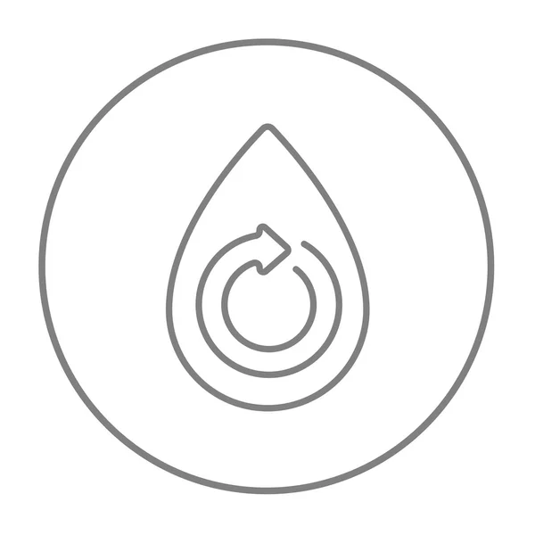Goccia d'acqua con freccia circolare icona linea . — Vettoriale Stock