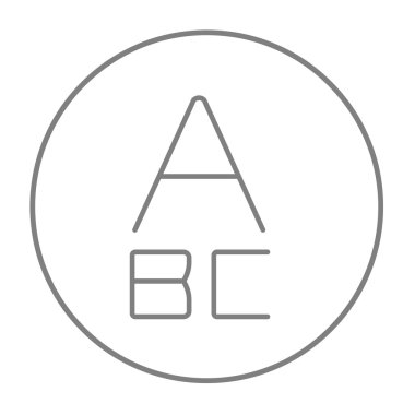 Harfleri kalın çizgisi simgesinde boyalı.