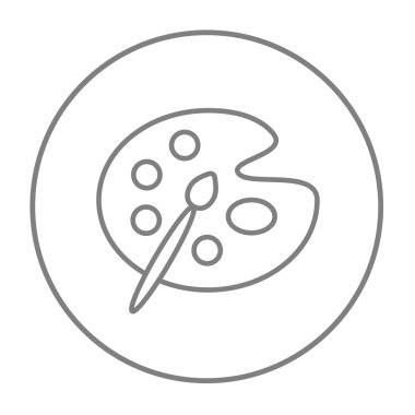 Boya fırçası ile palet satırı simgesi.