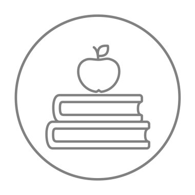 Kitaplar ve apple üst satırında simgesini.