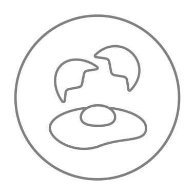 Kırık yumurta ve kabukları satırı simgesi.