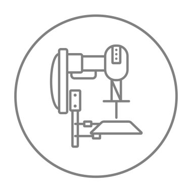 Industrial automated robot line icon.