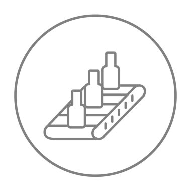 Konveyör bant sistemi satırı simgesi.