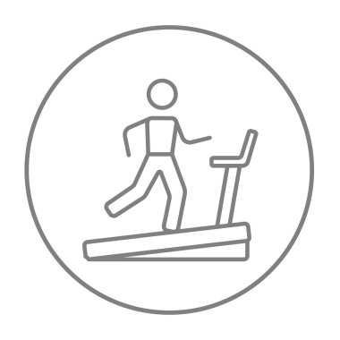 Koşu bandı satırı simgesi üzerinde koşan adam.