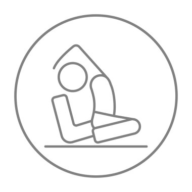 Adam pratik yoga satırı simgesi.