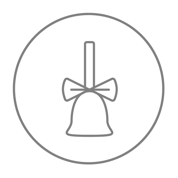 Cloche d'école avec icône de ligne de ruban . — Image vectorielle