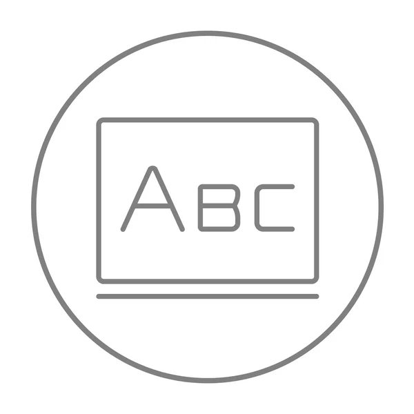 Буквы ABC на значок линии доски . — стоковый вектор